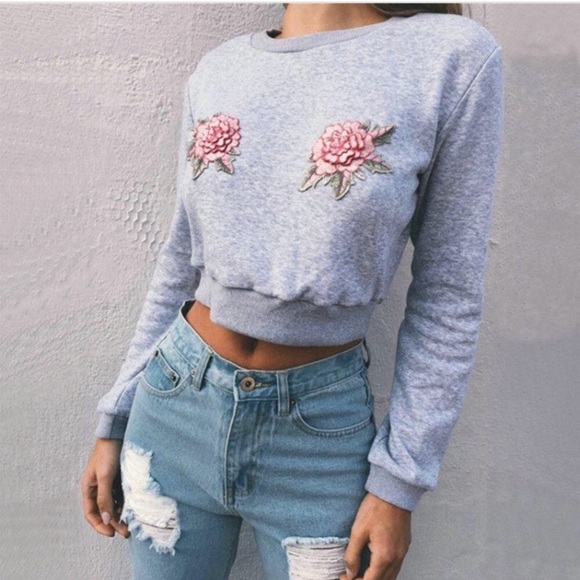Urban Outfitters Tops - FLOWER SWEATSHIRT